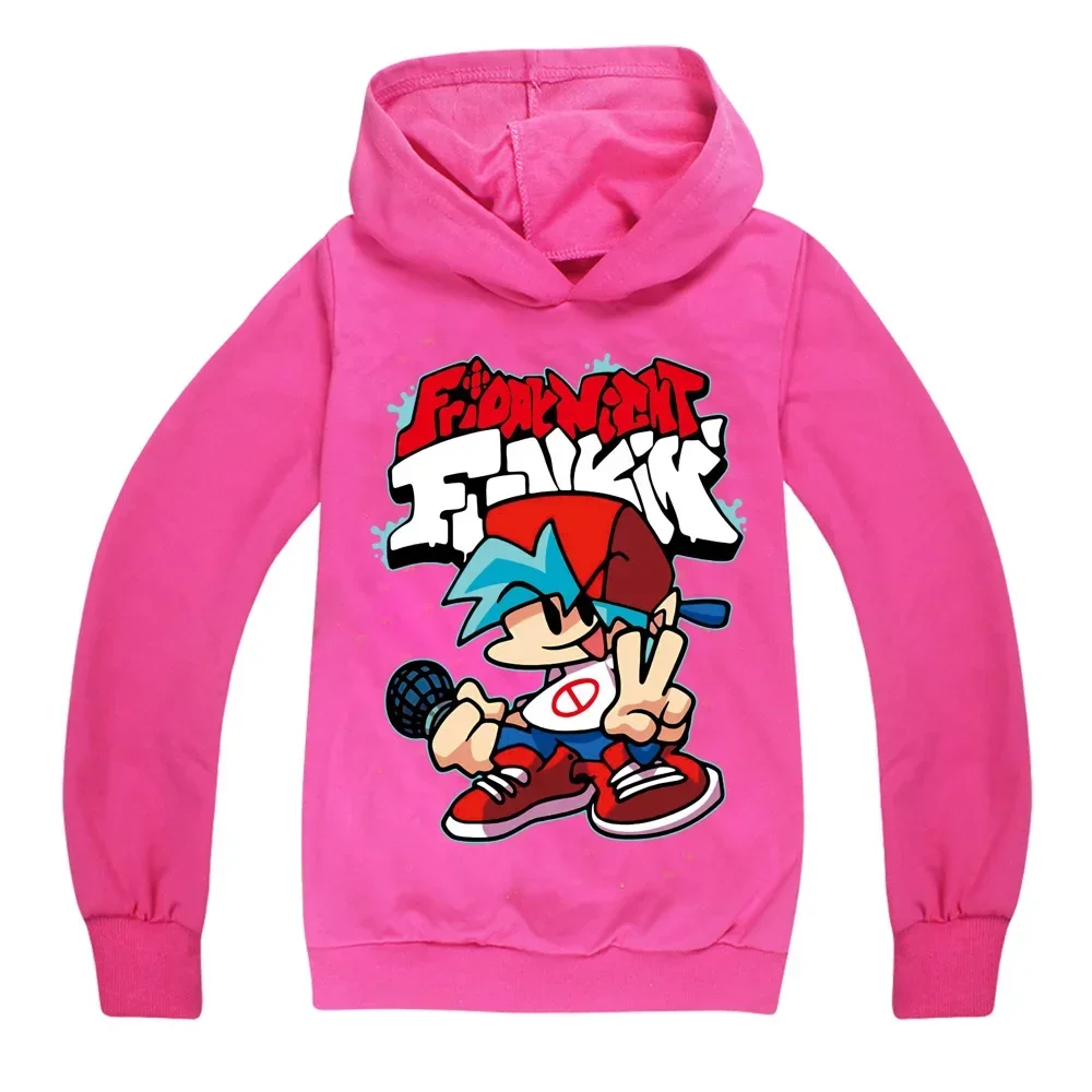 Friday Night Funkin Kids Spring Autumn Hoodie Shirt Children Boys Cartoon Print Hoody Tops Sweatshirt Girl Casual Wear Clothes