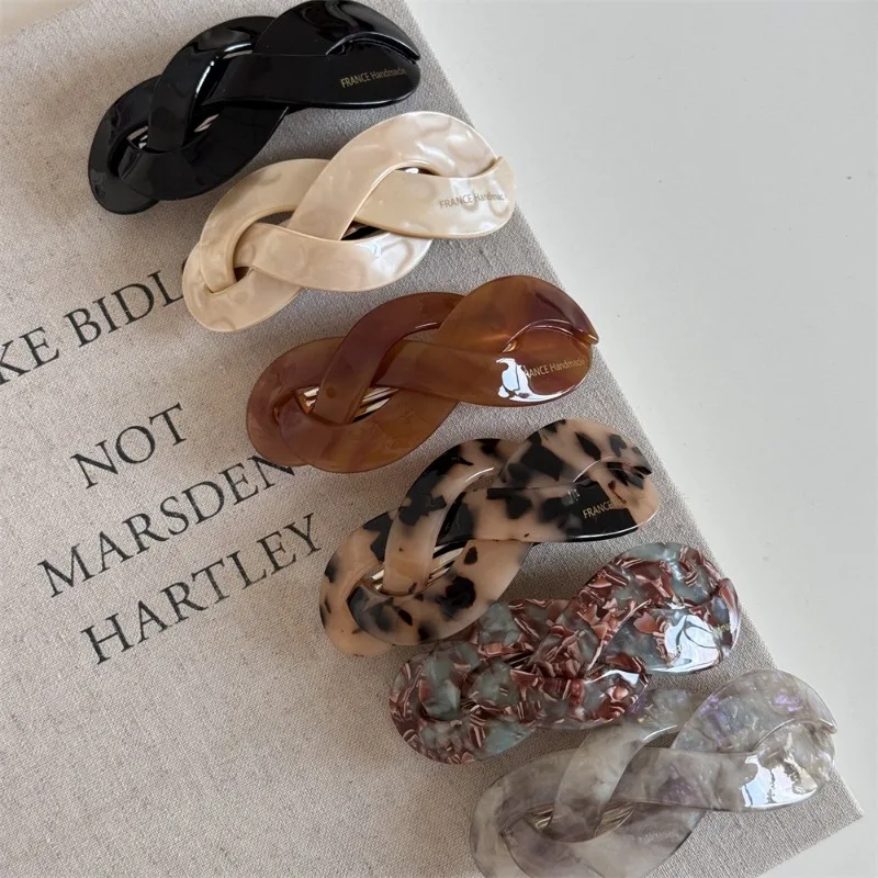 Retro Leopard Twists Hairpins Trendy Duckbill Clip Acetate Hair Clips for Women Elegant Exquisite Fashion Hair Accessories