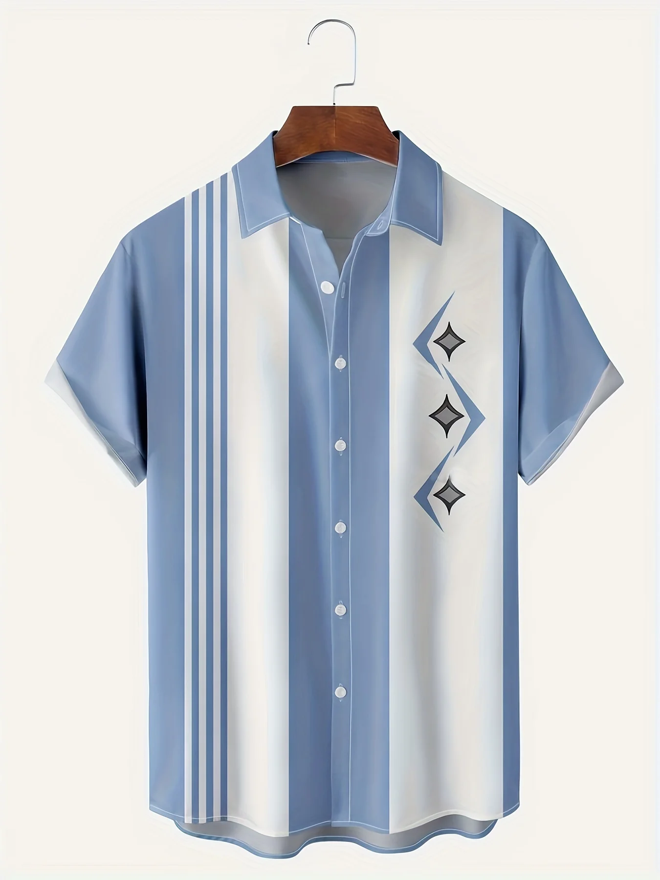 Camisa de manga corta con estampado degradado para hombre, camisa holgada informal con solapa y botones, ropa de playa informal de verano, envío