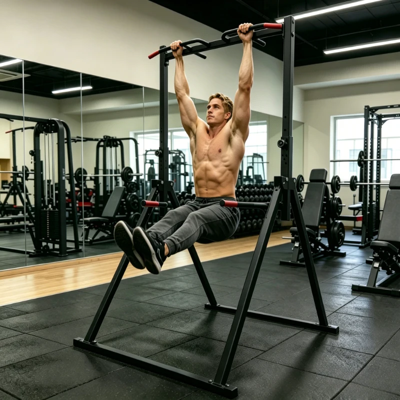 Adjustable Pull Up Bar, 200kg Load Foldable Home Gym Multi-Function Training Station with Parallel Bars Strength Training