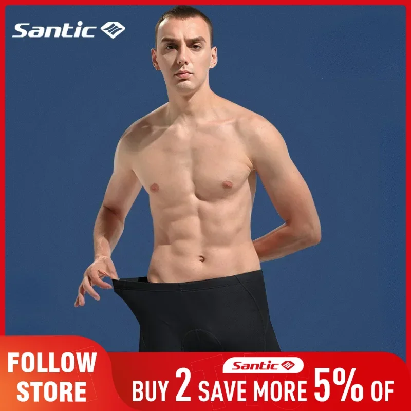 Santic Men's Cycling Underwear Summer Breathable 4D Sponge Padded Cycling Short Pants Outdoor MTB Road Biker Wear Bicycle Shorts