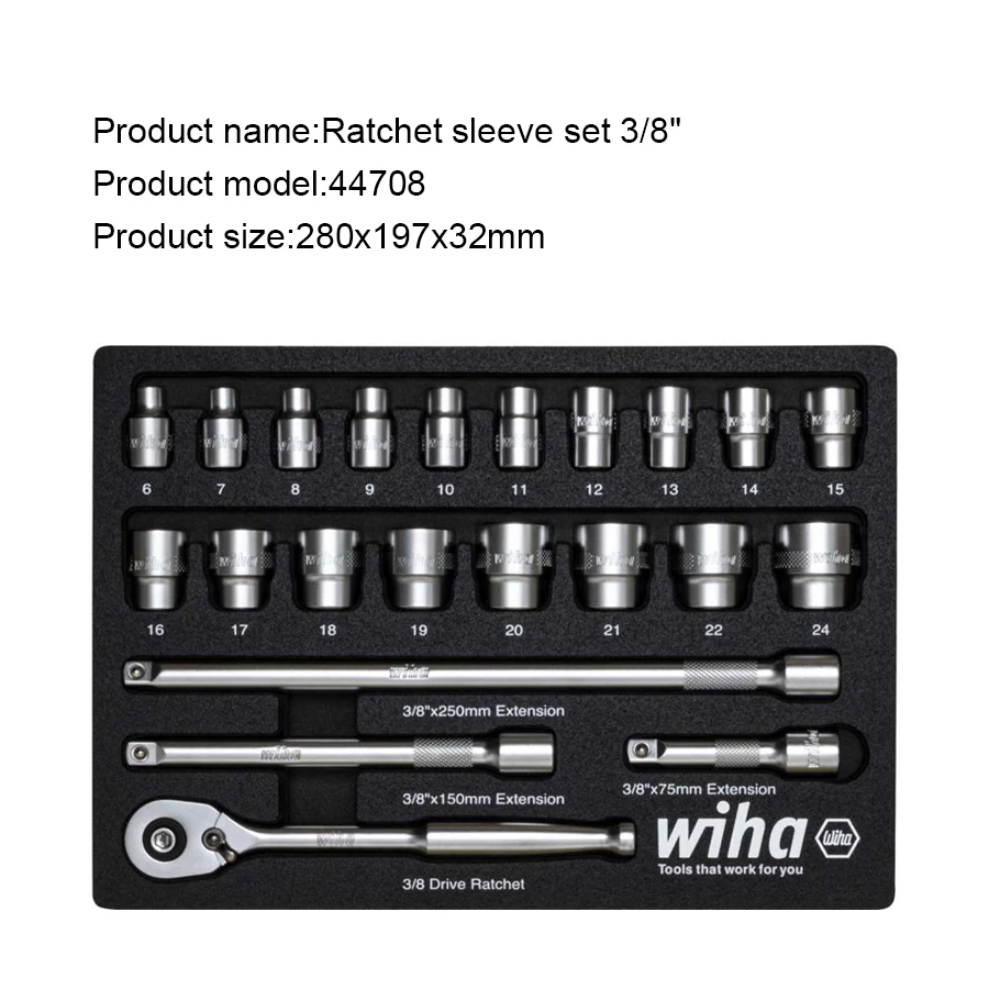 Wiha 22 Pcs 3/8