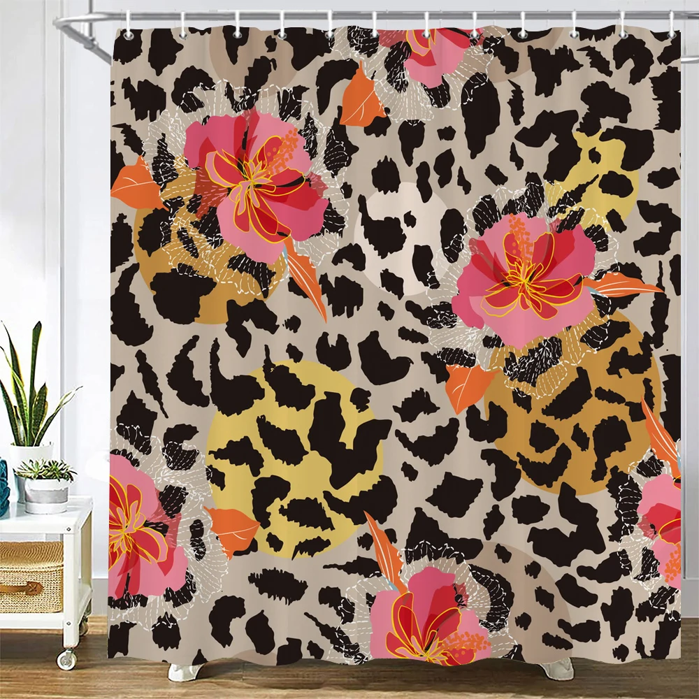 

3D colorful flower printing bathroom curtain polyester waterproof with hooks home decoration shower curtain bathroom screen