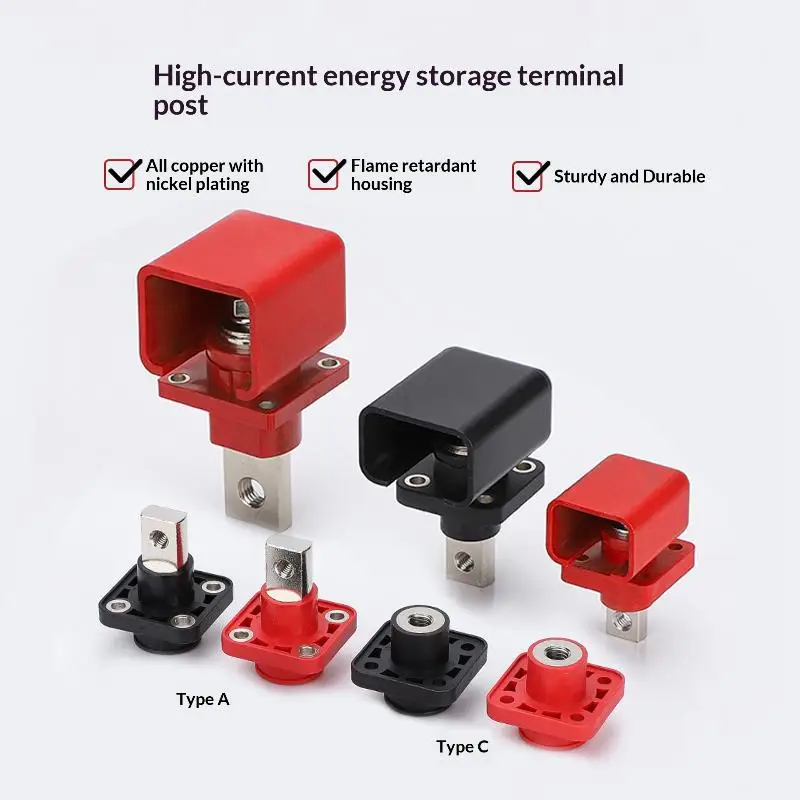 Hot 1Set Battery Storage Terminal Post 100A 120A All-Copper Lithium Battery Energy Storage Terminal Battery Connector