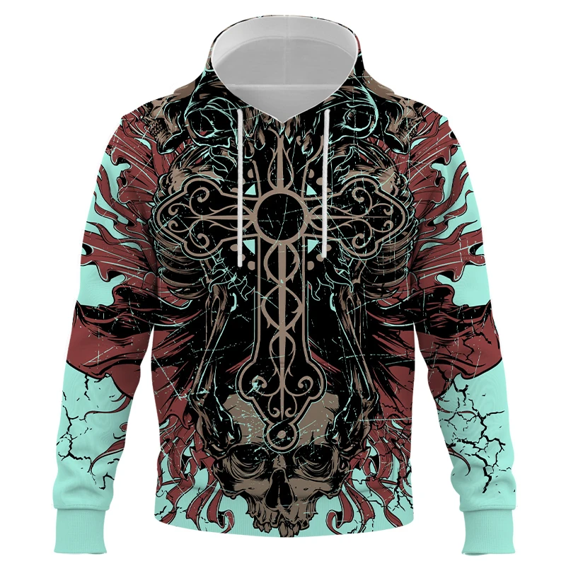 

Mens Hoodies Hip Hop Hooded Sweatshirt Men/women Abstract Skull 3D Print Halloween Harajuku Streetwear Pullovers Men clothing