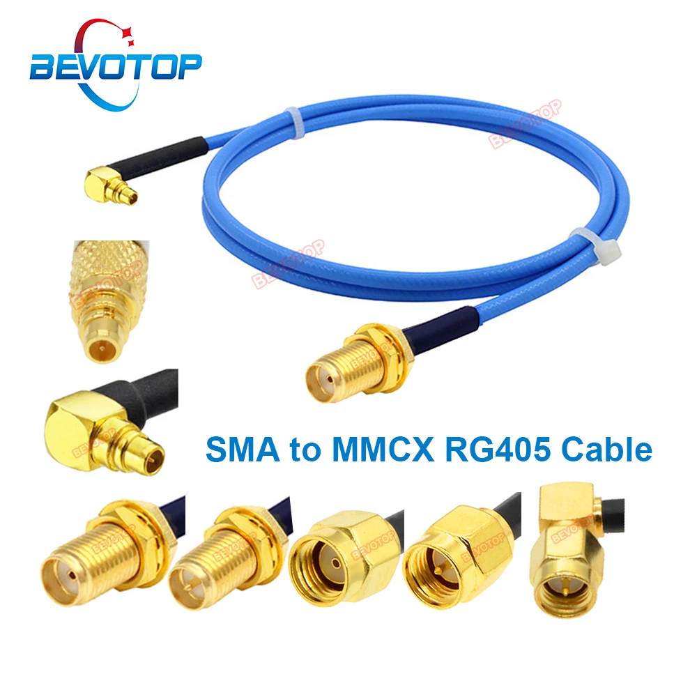 

10PCS/LOT RG405 MMCX to SMA Cable SMA/ RP-SMA Male Female to MMCX Male Straight/Right Angle Plug RG-405 086 Pigtail FPV Jumper