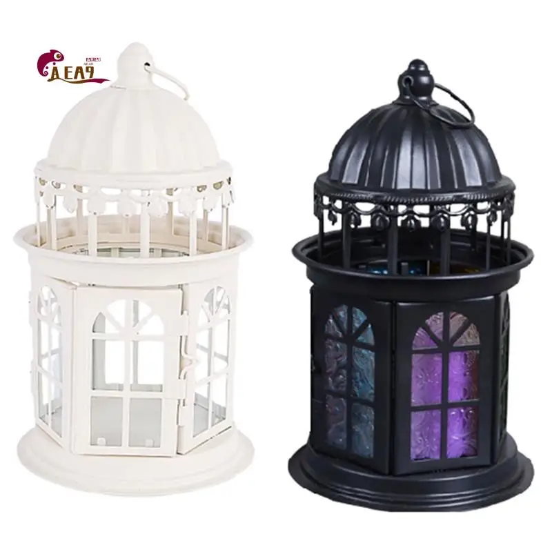 

AEA9-Vintage Candle Holder,Courtyard Floor Outdoor Wind Lamp,Wedding Lantern Ornament,Castle Candle Holder No Candle Durable
