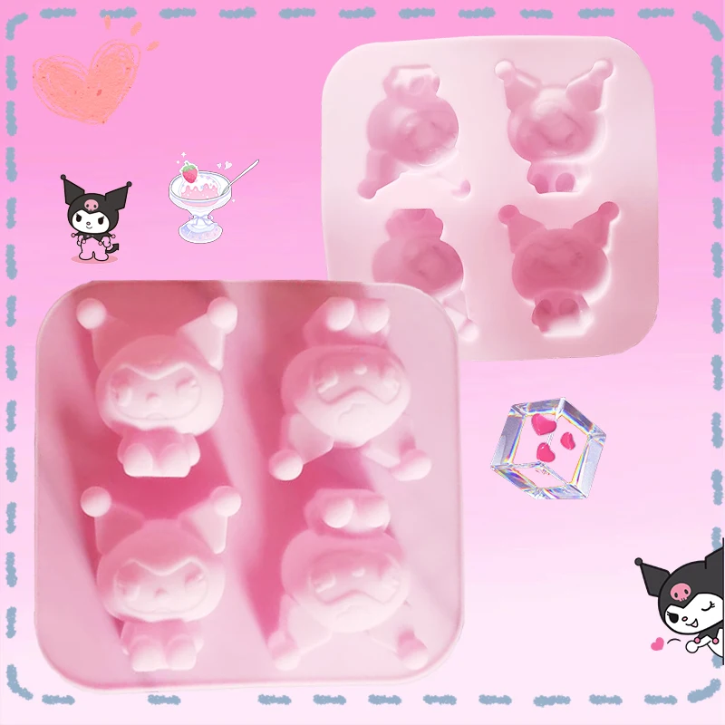 

Sanrios Kuromi Silicone Mold Iceblock Cake Chocolate Kawaii Diy Material Handmade Soap Icecream Jelly Baking Tool Anime Shaping