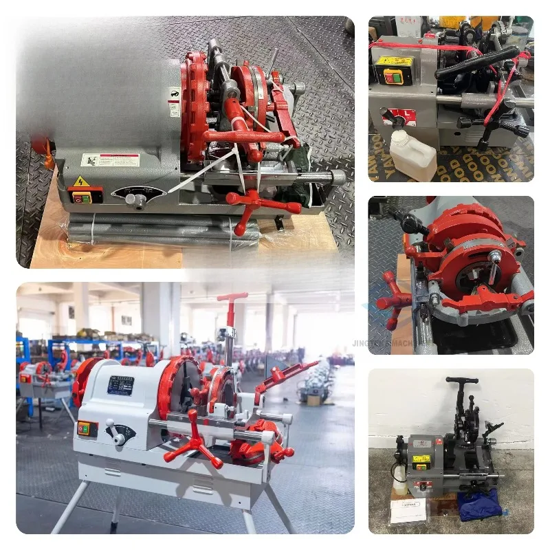 Firefighting 1/2-4 Inches Pipe External Threader HSS Galvanized Pipe Threading Machine 110/220V Customized