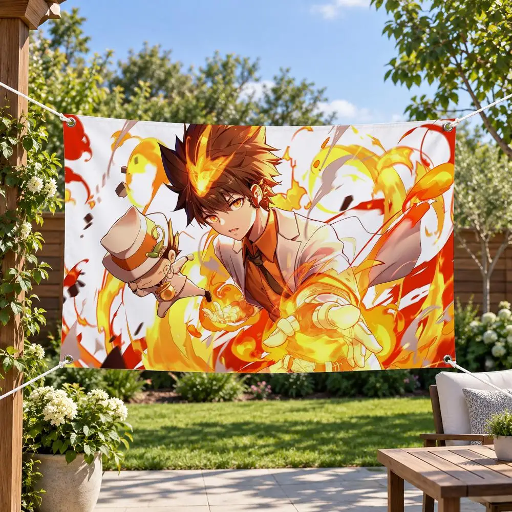 Anime H-HITMAN REBORN Flags Aesthetic Wall Tapestry Printed Wall Hanging Living Room Party Outdoor Decor