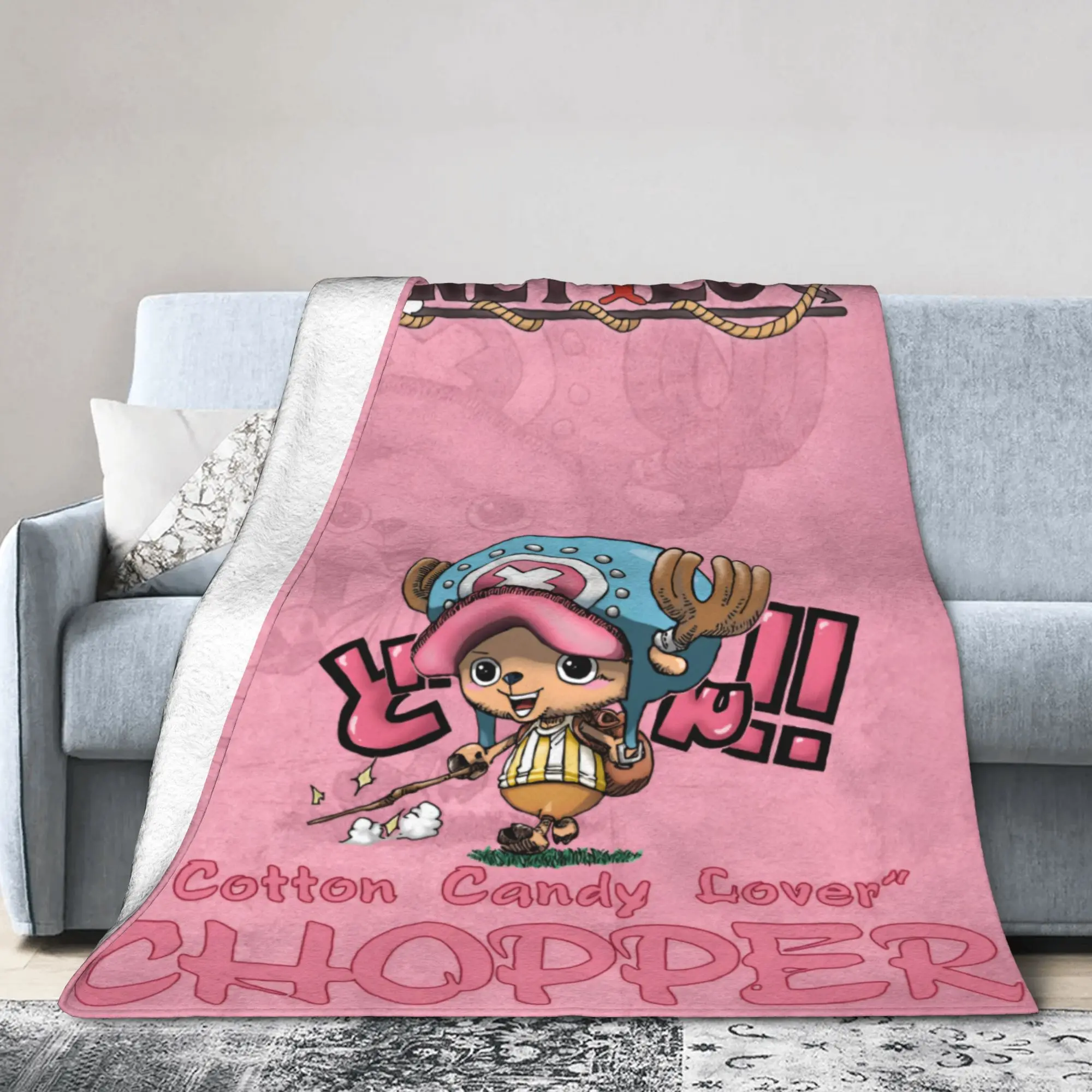 Custom Sofa Fleece Chopper Janpan Anime Throw Blanket Warm Flannel Manga   Blankets for Bed Car Couch Bedspreads