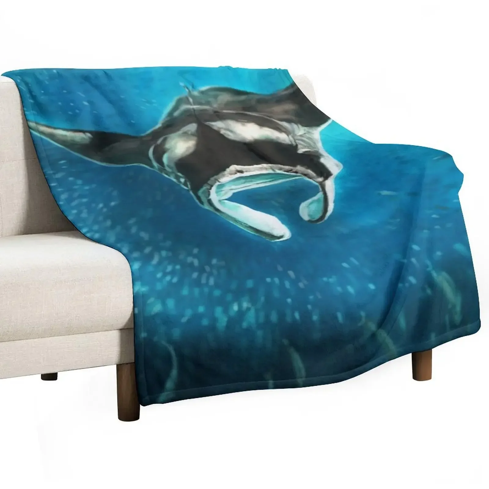 

Manta Ray Throw Blanket Luxury Throw Plaid on the sofa Summer Blankets