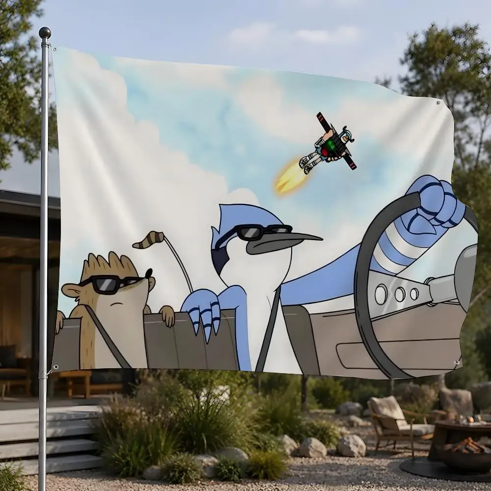 TV Series Regular Show Flags Flags, Room, Dormitory, Camping, Party, Home Decor Gifts