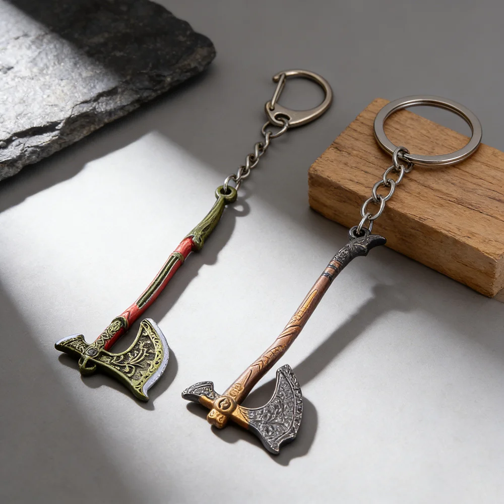 God of War Kratos Leviathan Axe Keychain Pendant - Cosplay Props Gifts Collectible Toy for Fans