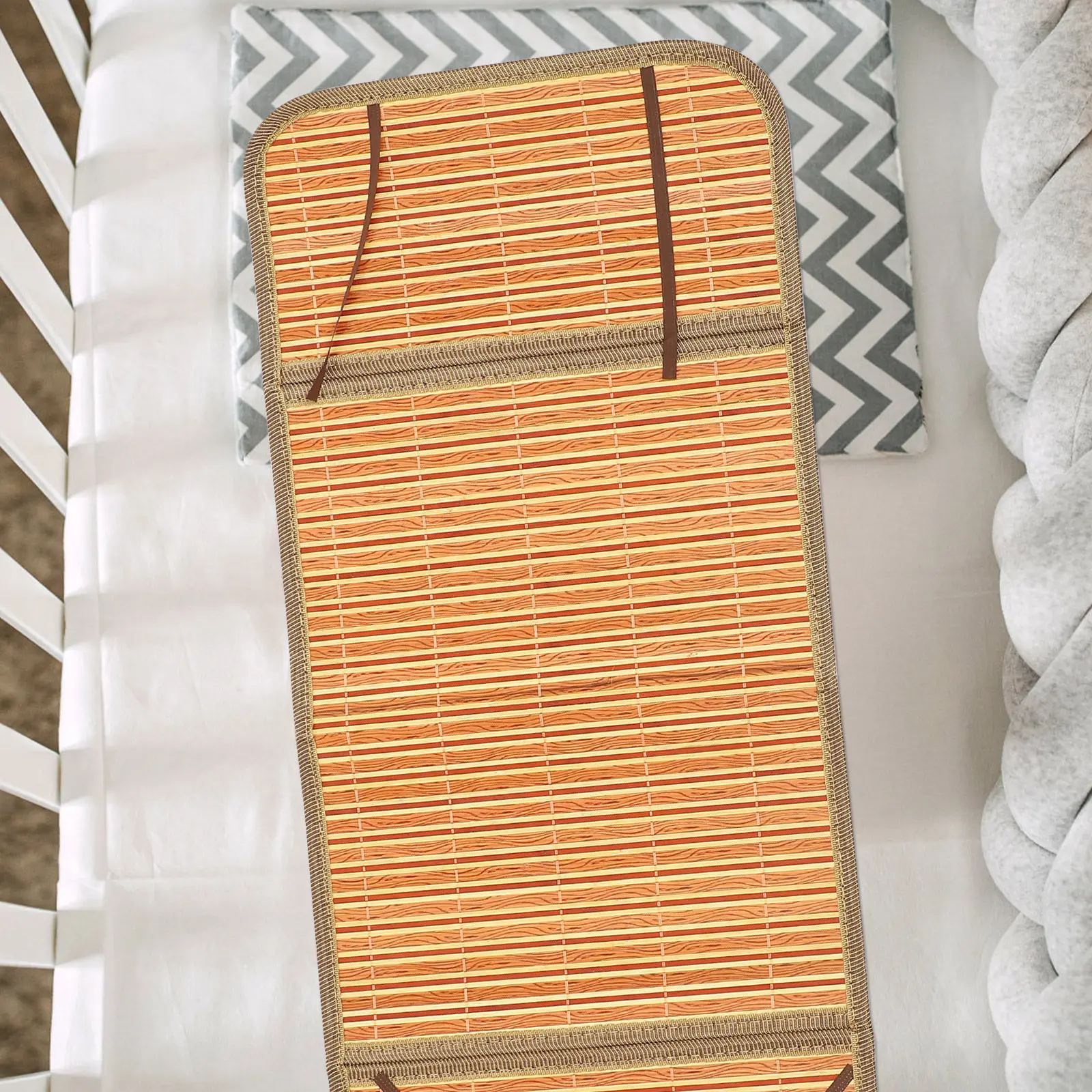 

Double Sided Bamboo Cooling Mat for Baby Stroller Breathable Rattan Summer Cooling Cushion Easy Install Remove Reusable