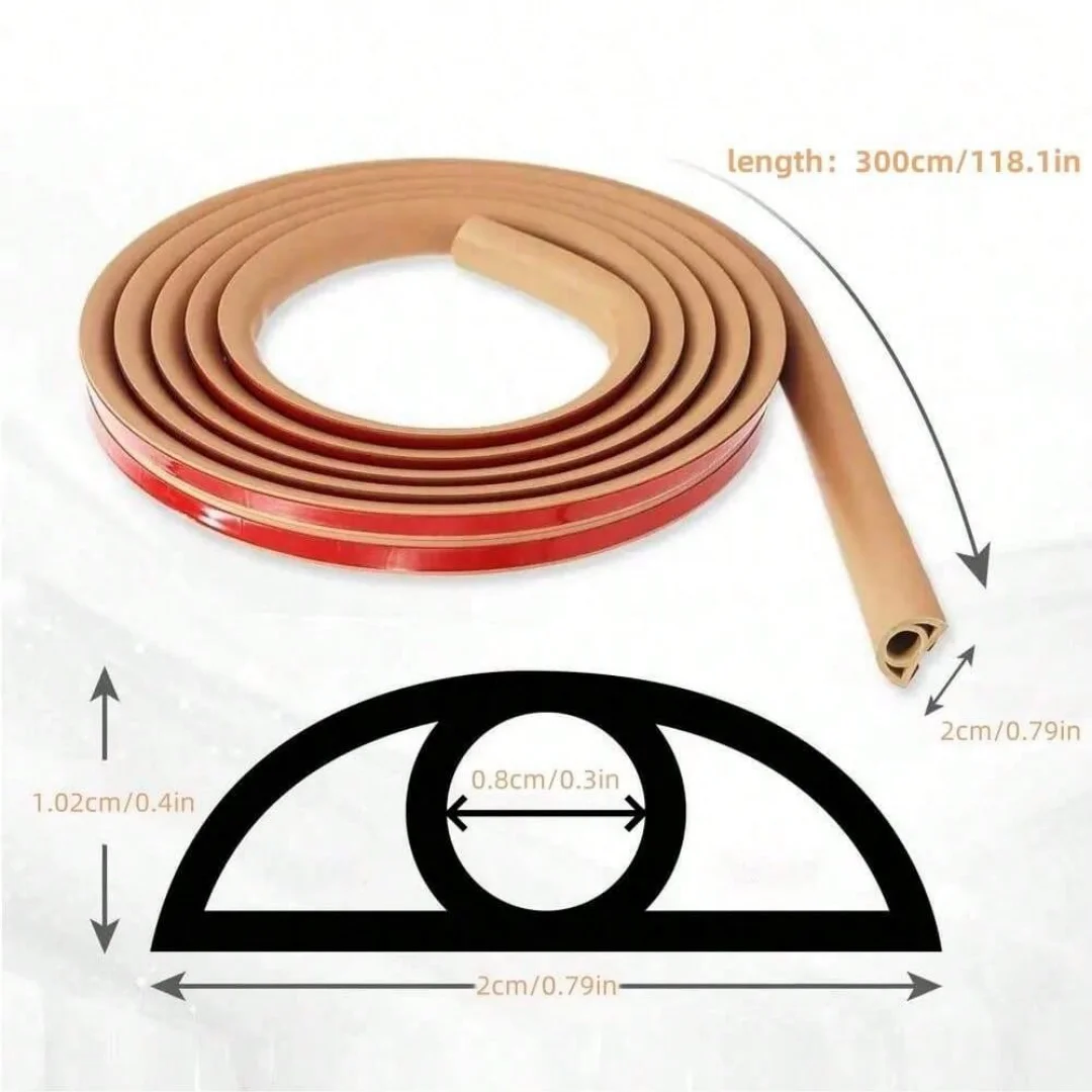 1PC 118.11inch Floor Cable Cover PVC Cord Protector Self-Adhesive Power Cable Protector Extension Electric Wire Duct Slot Cable