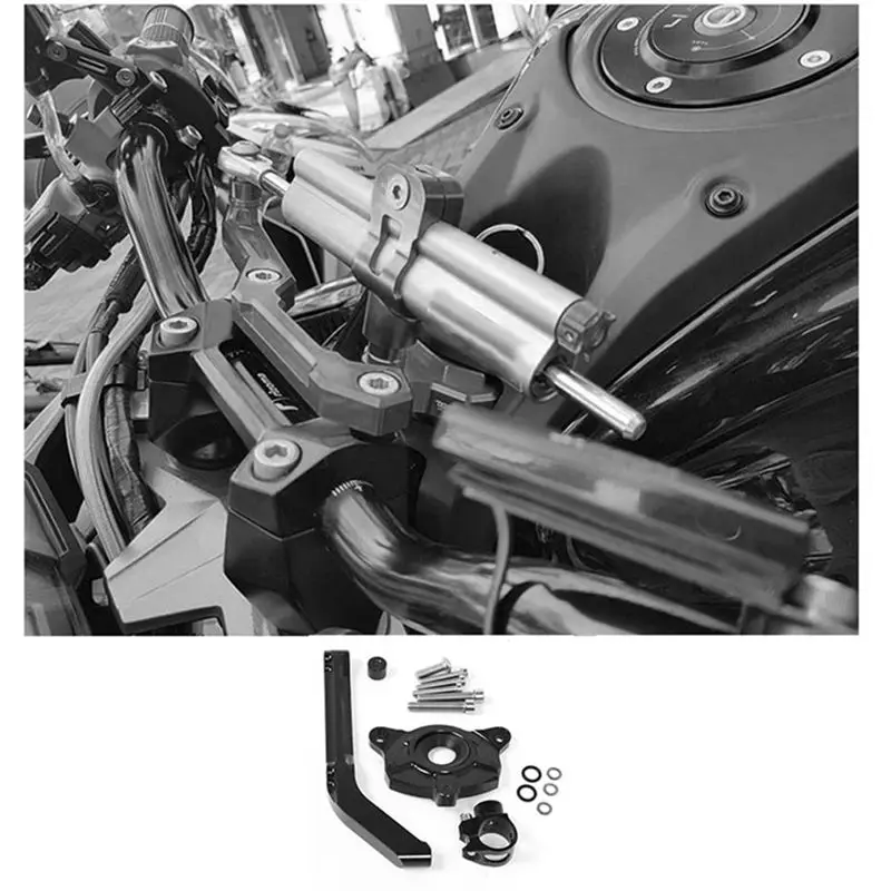 A30F-Motorcycle Adjustable Steering Damper Stabilizer Bracket Mounting Kit For Kawasaki Z1000 2014-2018