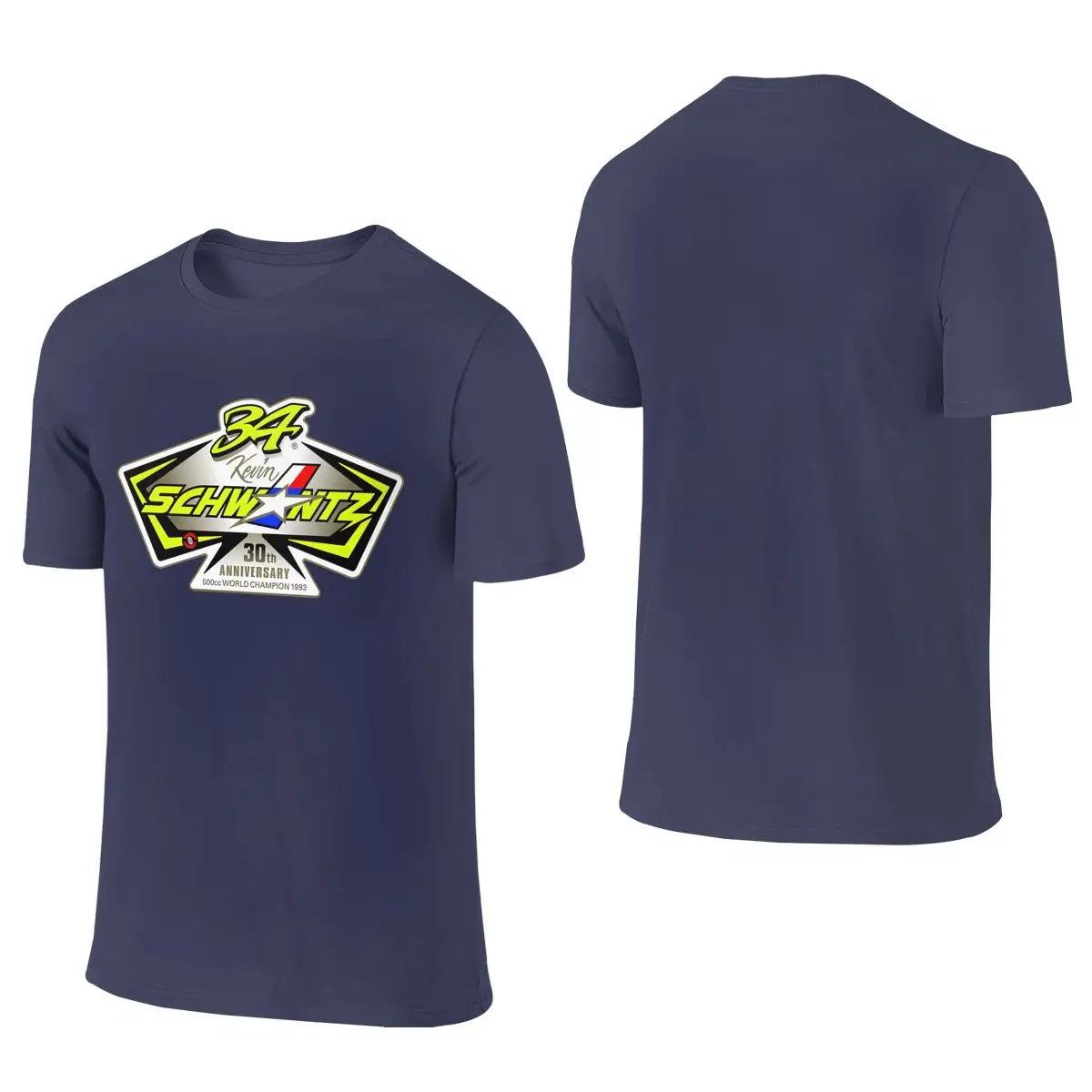 Kevin Schwantz 34 Long Style Reversible T-shirt Light Minimalism   Basic Tee