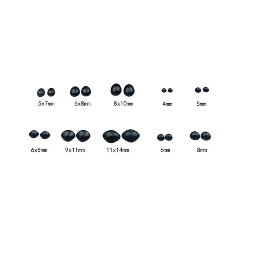 20-500pcs Black DIY Animal Eyeball/Nose Panda Bear Round/Oval Plush Doll Eye/Nose Multiple sizes Safety