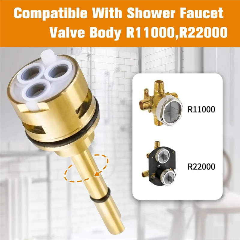 B08B-RP51918 Replacement Cartridge Set For Delta R11000 R22000 Faucet Valve, 3 Setting Diverter, 3 Way Shower Diverter Valve Kit