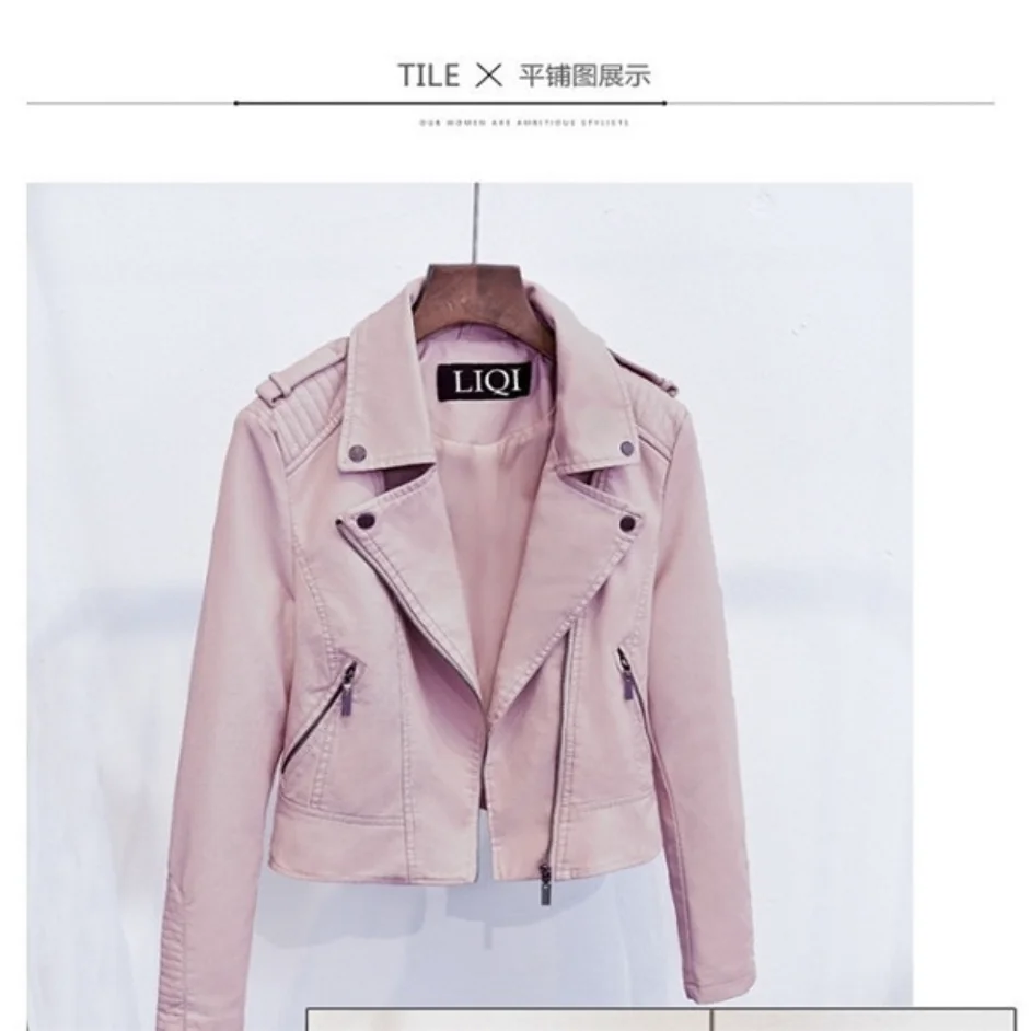 

Brand PU leather motorcycle jacket for women winter and autumn new fashion jacket zipper jacket new 2019 warm coat