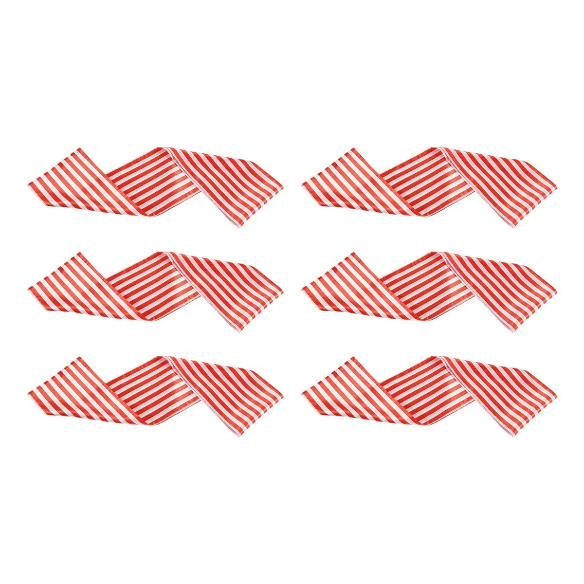 ABYA 6 Pieces Striped Table Runner Wedding Polyester Table Decor Red White Striped Design Tablecloth Decor 12 x 108 Inch