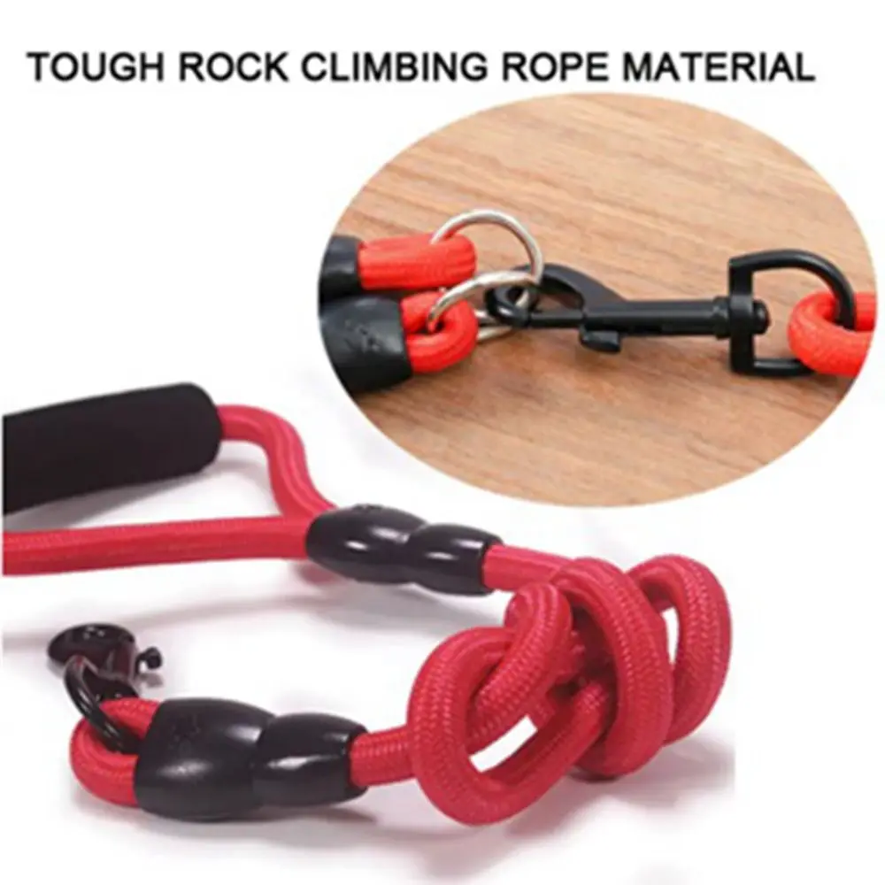 Double Nylon Dog Leash Coupler 2 Way Two Heads Pet Walking Rope Lead for Dogs Collars Harnesses