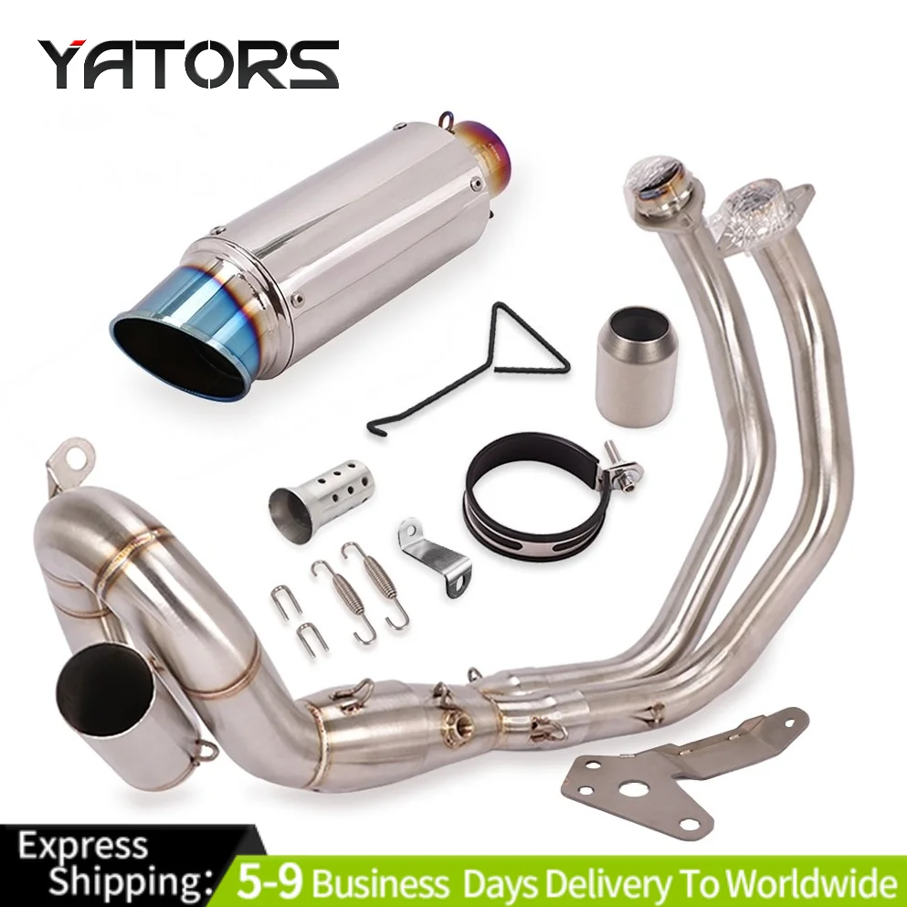 

For Yamaha YZF-R7 MT-07 2014-2025 Bolt-on Full Exhaust Header Link Pipe Muffler Exhaust Systems Exhausts Pipes