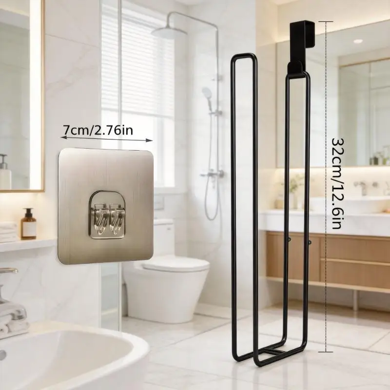 Luxury Wall-Mounted Toilet Paper Holder Waterproof Non-Slip Tissue Roll Stand Modern Bathroom Accessories Kitchen Paper Towel Hook Toothbrush Holder High-Pressure Silicone Plunger Multi-purpose Home Decor Rack view 7
