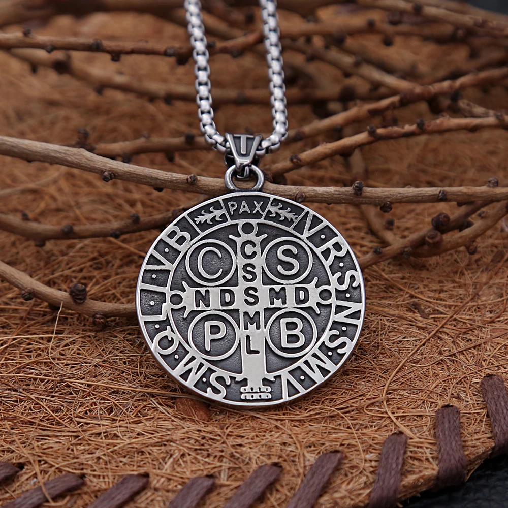 Fashion Vintage San Benito Exorcist Pendant Punk Stainless Steel Christian Jesus Necklace Men Women Amulet Jewelry Wholesale