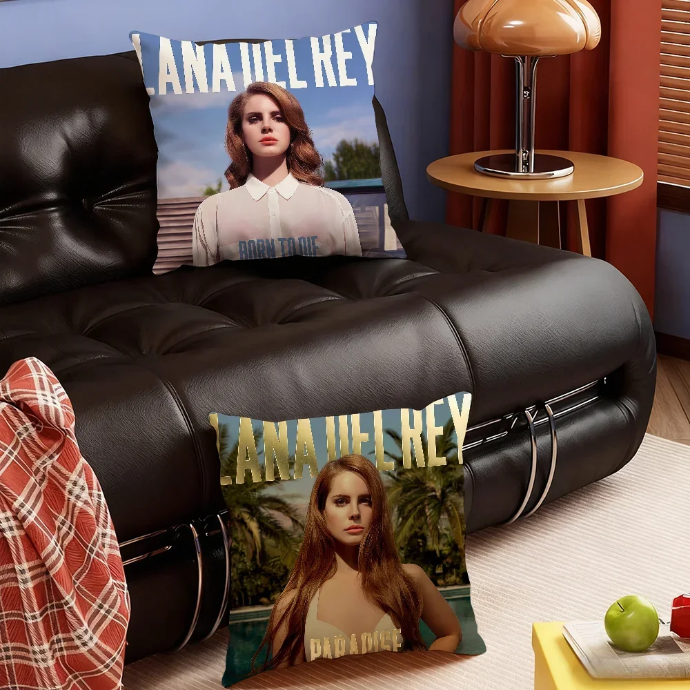 Pop Singer L-Lana Del R-Rey-S cushion cover Soft Smooth Pillow Case Hidden Zipper Washable Decorative Couch Office Gift
