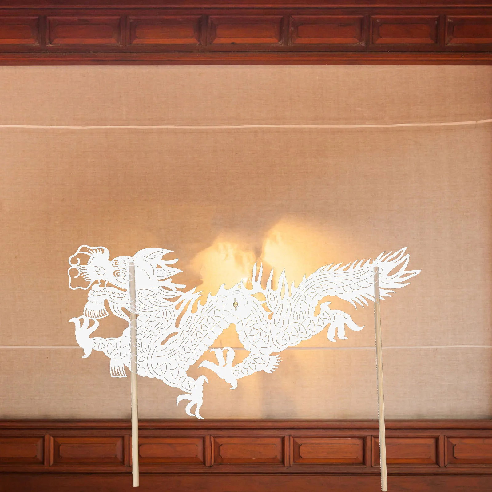 Fantoche de mão de dragão chinês, sombra diy, decoração tradicional artesanal, adereço para festa de ano novo, figura de sombra de dragão diy