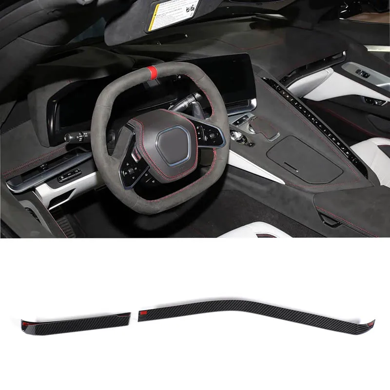 For Chevrolet Corvette C8 Z06 ZR1 Stingray 2026 Car Center Dashboard Air Vent Strip Panel ABS Carbon Fiber Interior Accessories