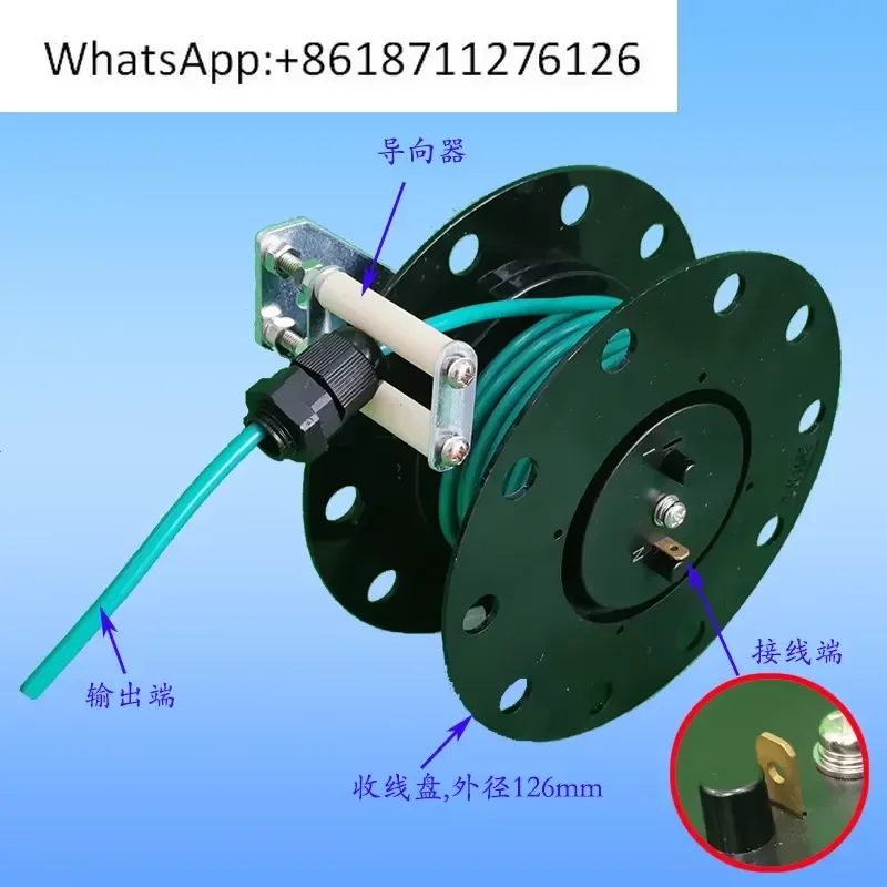 1pcs Automatic Grounding Wire Take Up Device Retractable Cable Reel Tray for Electrical Equipment Safety Earth Wire Storage