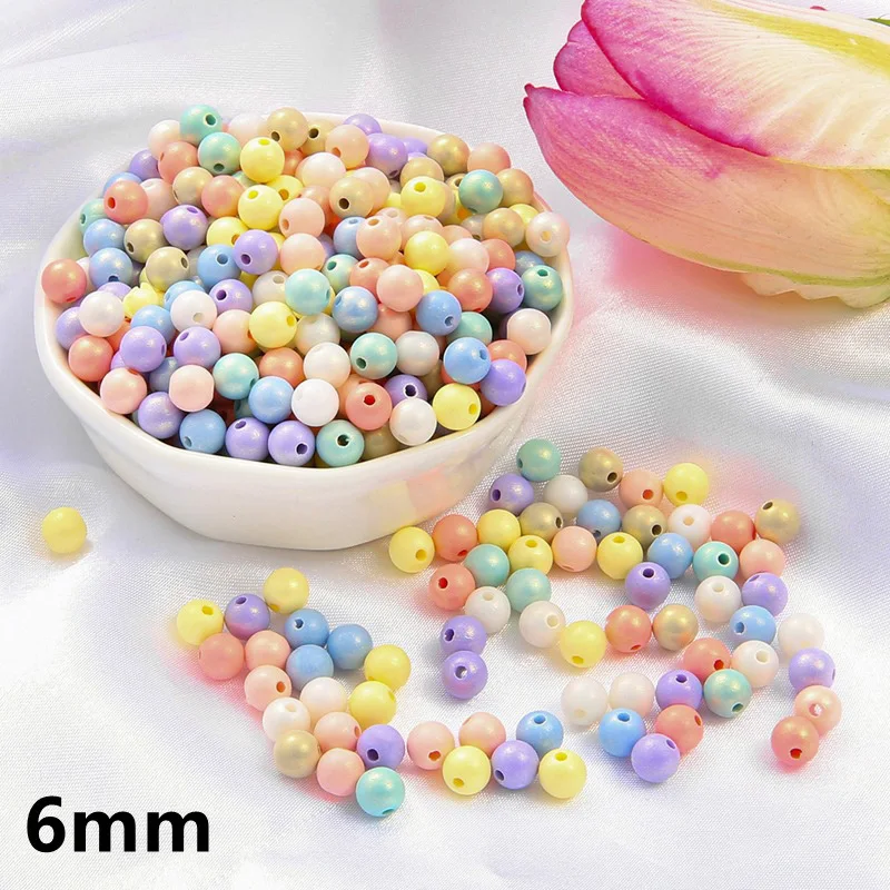 Random Mixed Round Matte 6mm 8mm 10mm 12mm 14mm Loose Beads For Jewelry Making DIY Bracelet Findings