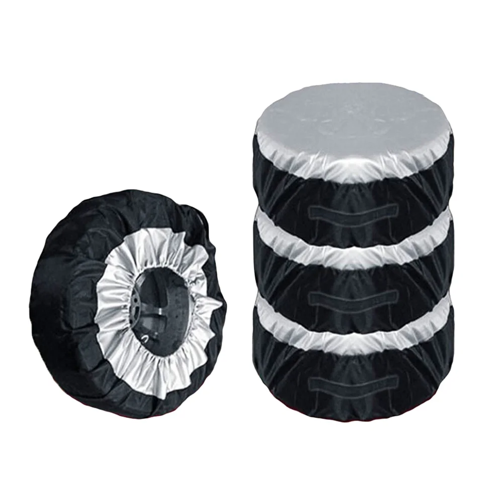 4 pçs capas de pneus de reposição do carro oxford pano à prova dwaterproof água proteger 65cm roda pneu capa protetor solar dobrável fácil limpo