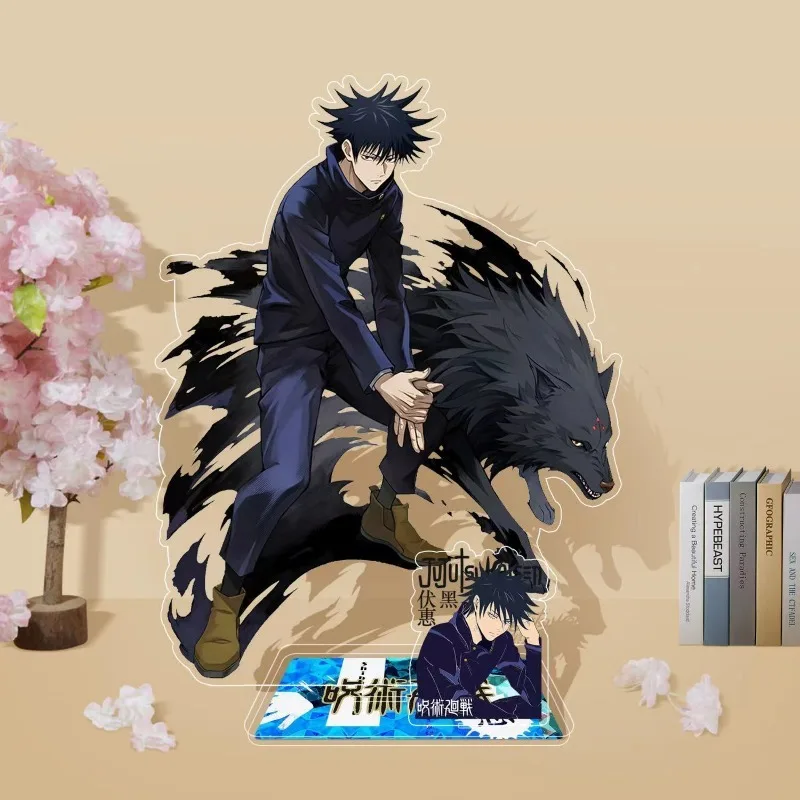 Spell Return Knotweed Gojo Satoru Cooler personalisierter transparenter Kartenhalter aus Acryl für den Schreibtisch, Schlafzimmer, modische dekorative Ornamente