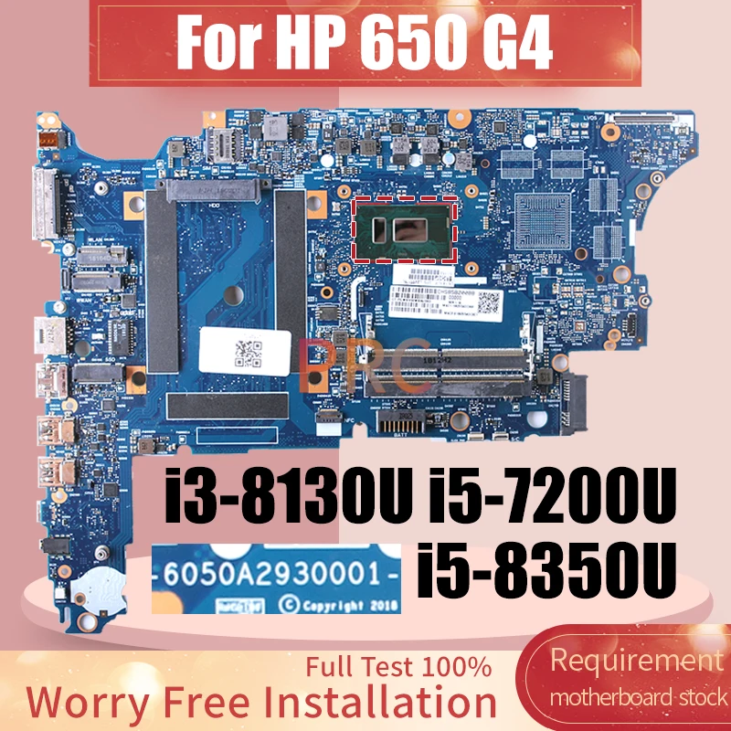 6050A2930001 For HP Probook 650 G4 Laptop Motherboard Core i3 i5 L27307-601 L24B47-601 L24851-601 Notebook Mainboard Tested