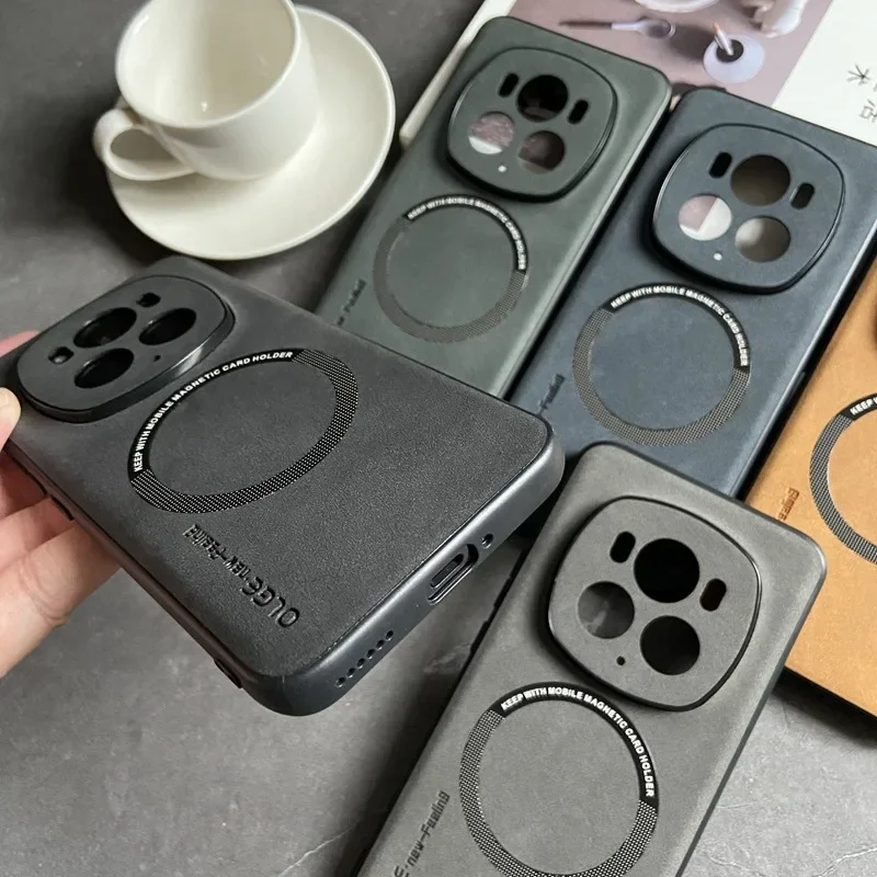 حافظة هاتف مغناطيسية لهاتف هواوي هونور ماجيك 7 6 لايت 5 برو من جلد الخراف غطاء جلد صناعي لهاتف هونور 100 90 80 برو مسطح SE GT