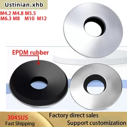 M4.2 M4.8 M5.5 M6.3 M8 M10 M12 304 Stainless Sealing Washers EPDM Rubber Waterproof Dustproof Compound Gaskets Non-slip Gasket