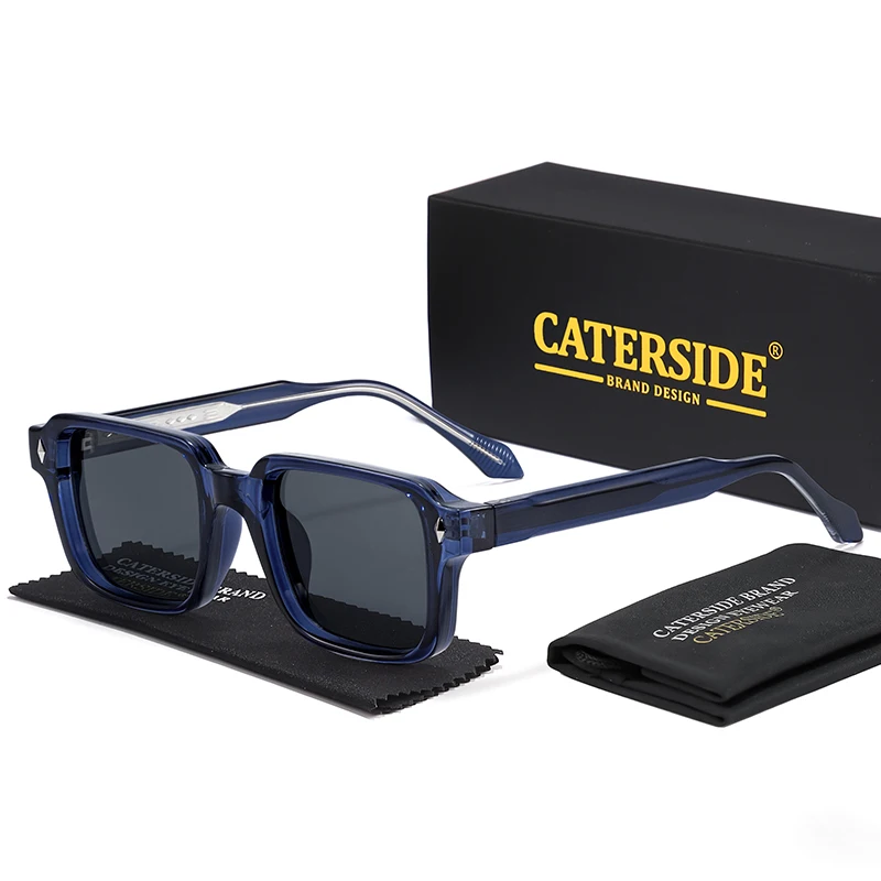 CATERSIDE Vintage Herren Quadratische Sonnenbrille Marke Design Tempel Tipps Sonnenbrille Damen Outdoor Reise Party Brillen UV400 – Detail 8