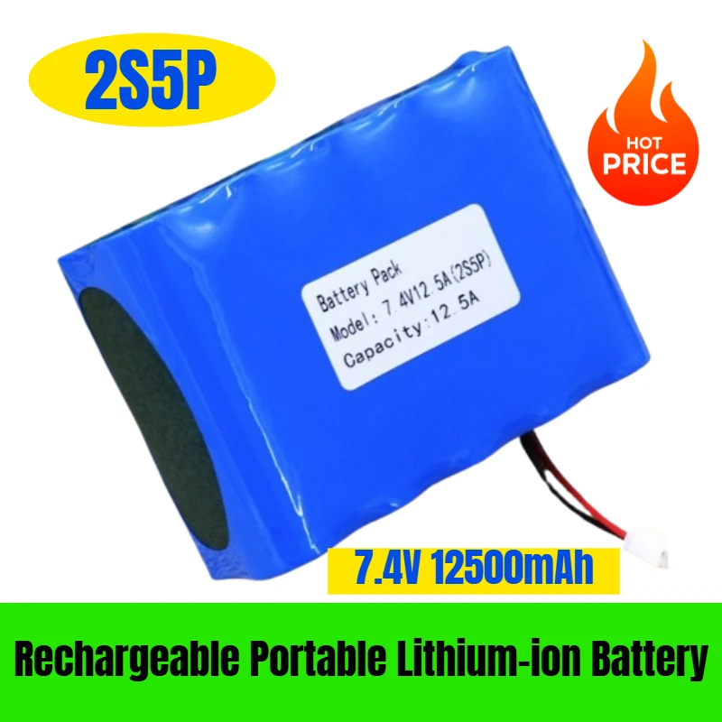 

18650 Rechargeable Portable Lithium-ion Battery 7.4V 2S5P 12500mAh