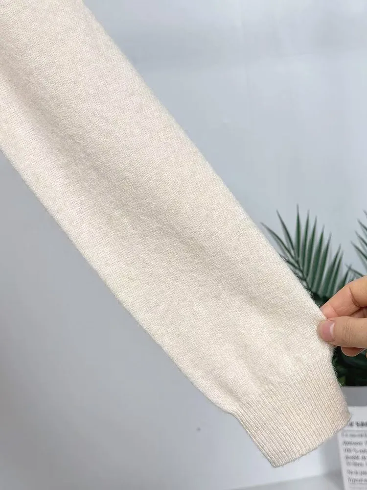 Slim Fit Pure Color Thin Wool Blend Gestrickte runde Ne Base irt Damen Top Herbst Saison Simple Sle Long Sve Regular...