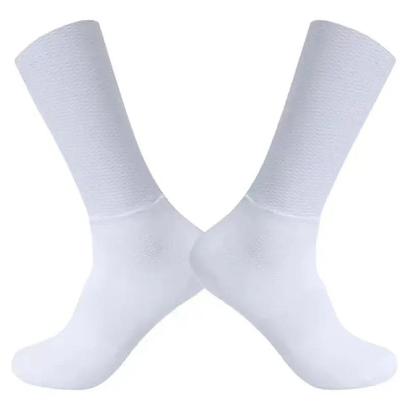 Anti Slip Silicone Summer Aero Socks Whiteline Cycling Socks Men Bicycle Sport Running Bike Socks Calcetines Ciclismo