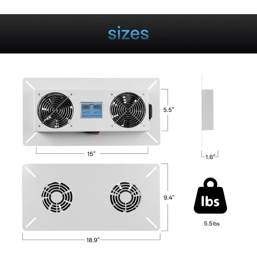 240 CFM Crawlspace Ventilation Fan with Thermostat and Humidistat for Moisture Control, Radon Reduction, and Freeze Protection i