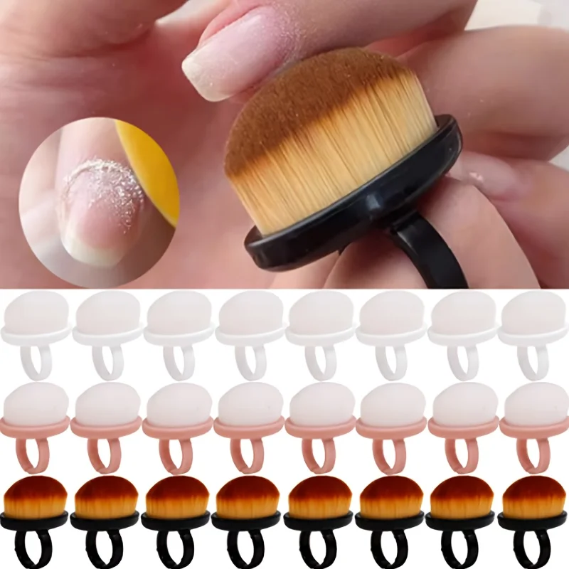 NailPro Ring-Shaped Makeup Brush, Fine Soft Bristles Dust Cleaner for Nail Art Pre-Post Processing, Odorless Nail Dusting Tool