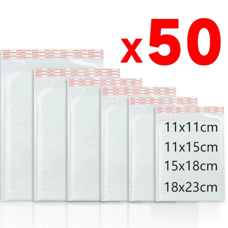 10/30/50 Pcs White Bubble Envelopes for Packaging Mailing Gift Self Seal Mailers Padded Shipping Packages Waterproof Bubble Bag