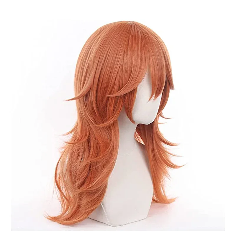 Chainsaw Man Cosplay Angel Devil Cosplay Orange Brown Anime Wigs Heat Resistant Halloween Party Makima Wigs