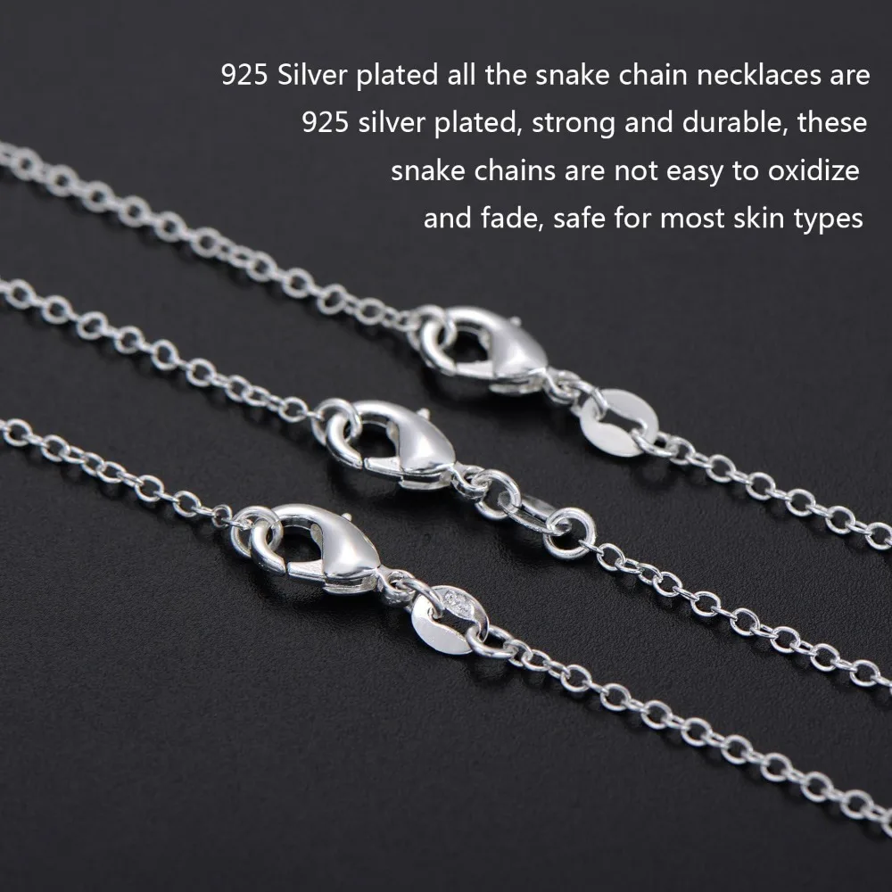 24Pcs 18 Inch DIY Chain Necklaces Silver Plated Necklace Chain with Lobster Clasp Link for Jewelry Making Supplies 1.2mm