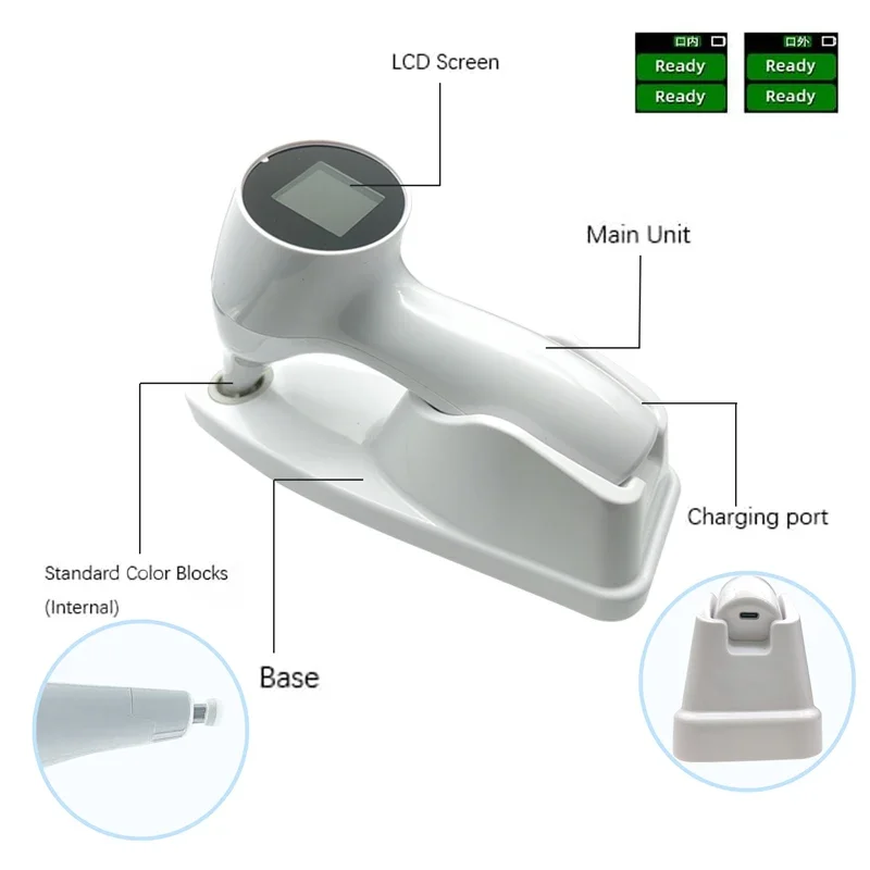 Dental Tooth Color Comparator Intelligent Digital Shade Guide with LCD Screen Smart Measuring Precise Teeth Color Recognition